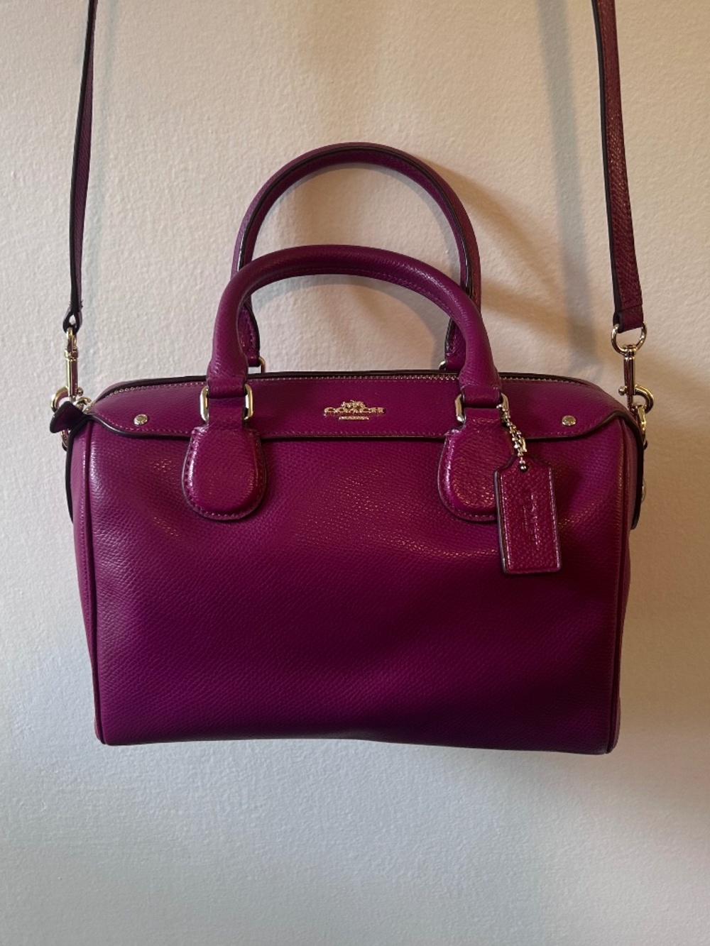 Coach Bennett Mini Purple Leather Satchel